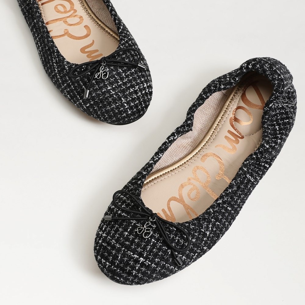 Sam Edelman Black and White Tweed Flats
